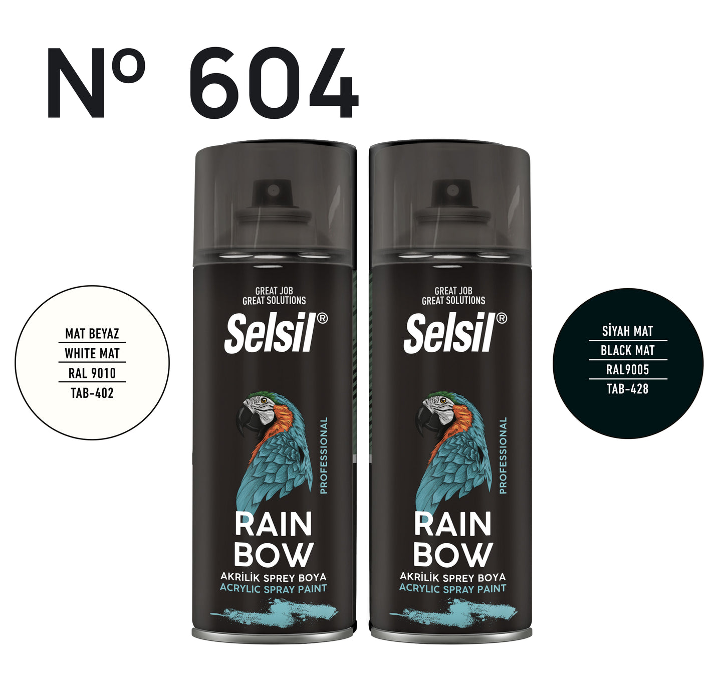 2 x Sprey Boya Mat (Siyah & Beyaz) 400ml