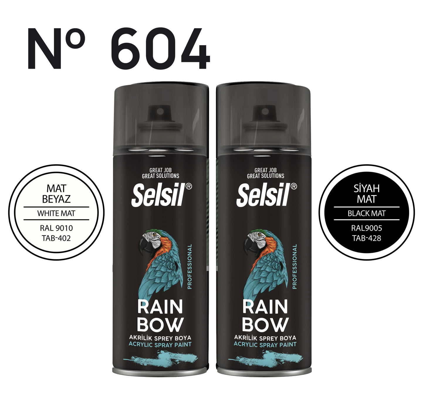 2 x Sprey Boya Mat (Siyah & Beyaz) 400ml