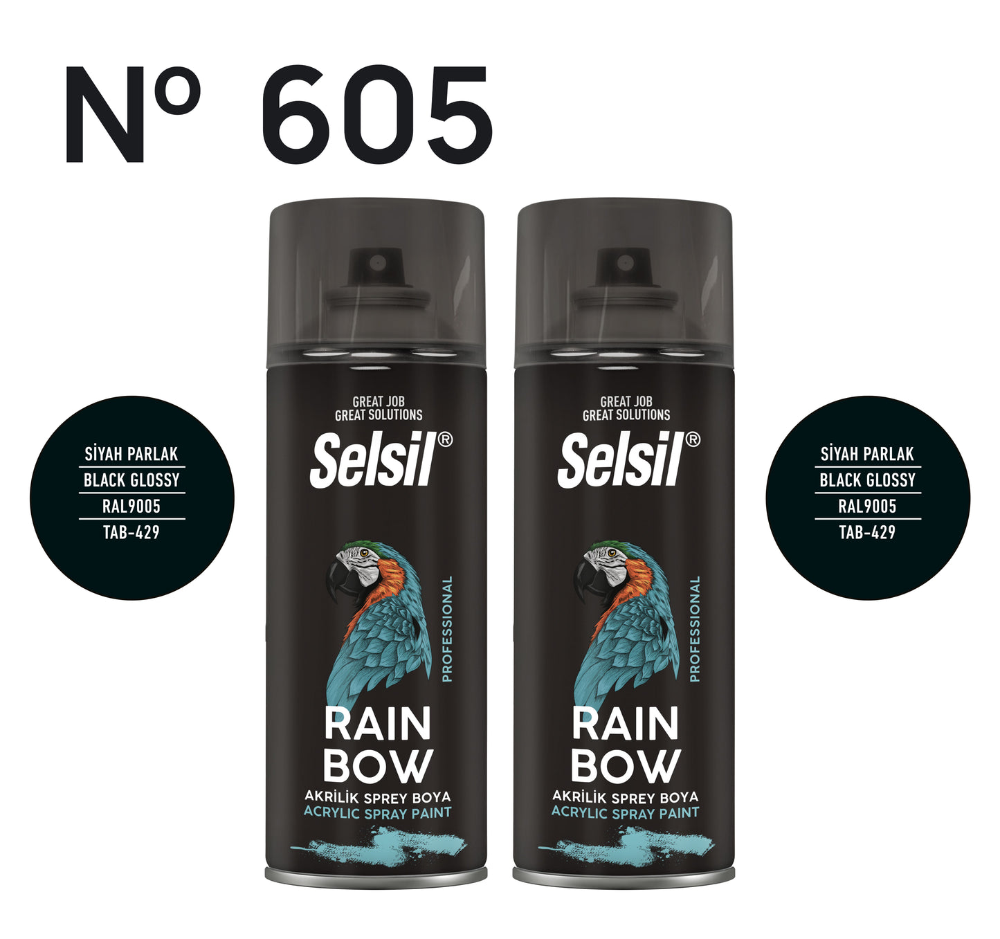 2 x Sprey Boya Parlak Siyah 400ml