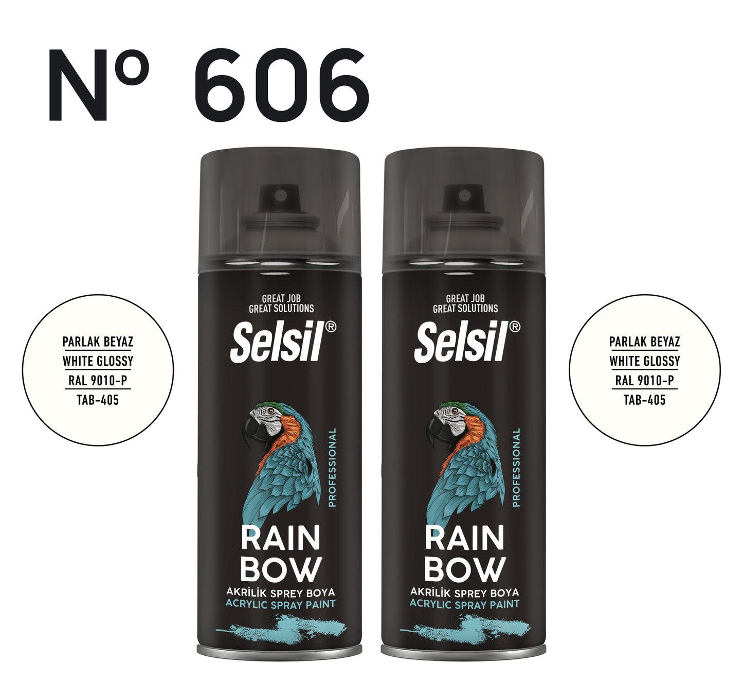 2 x Sprey Boya Parlak Beyaz 400ml
