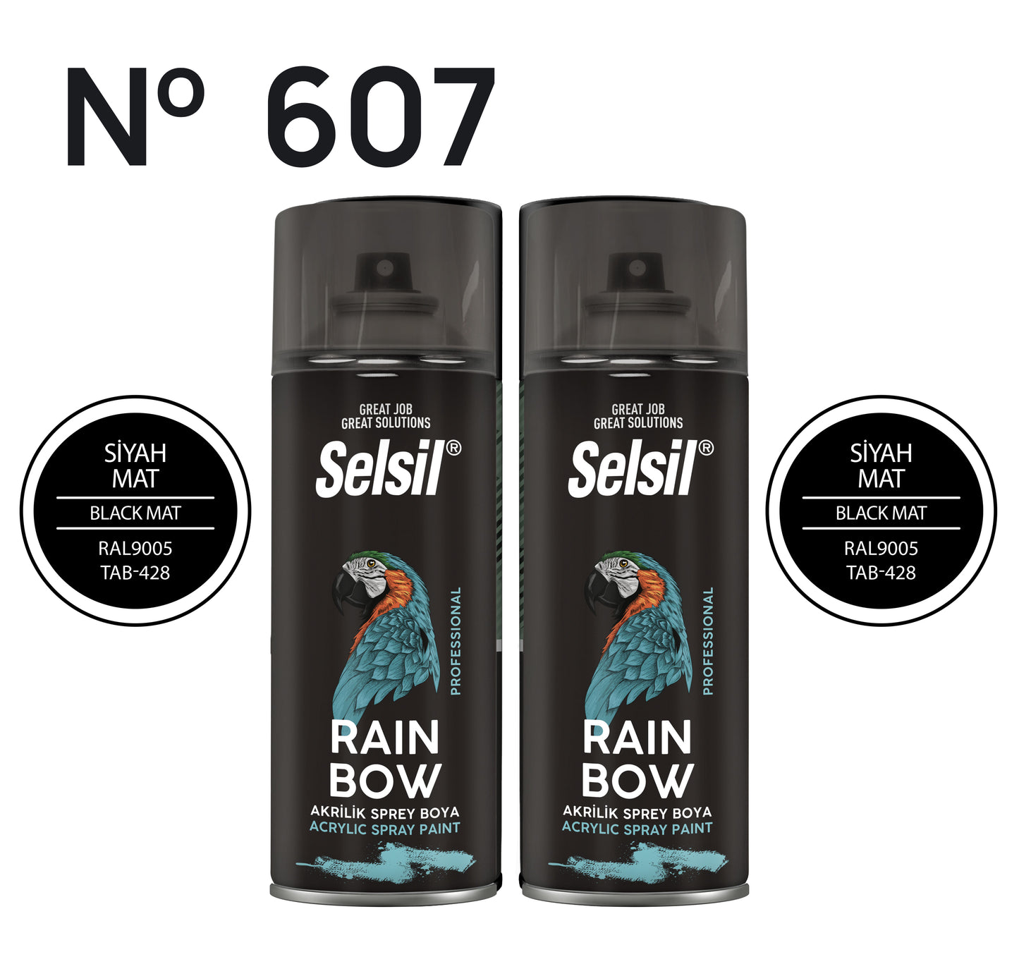 2 x Sprey Boya Mat Siyah 400ml