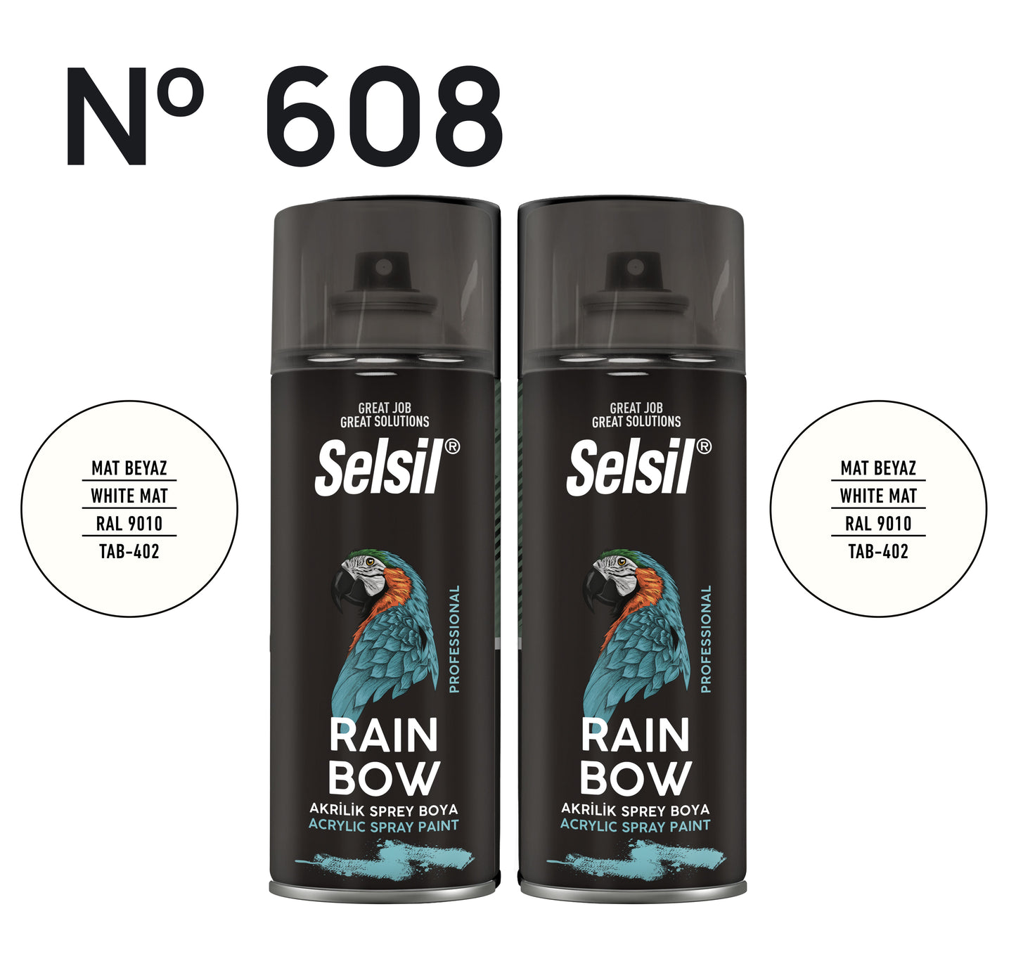 2 x Sprey Boya Mat Beyaz 400ml