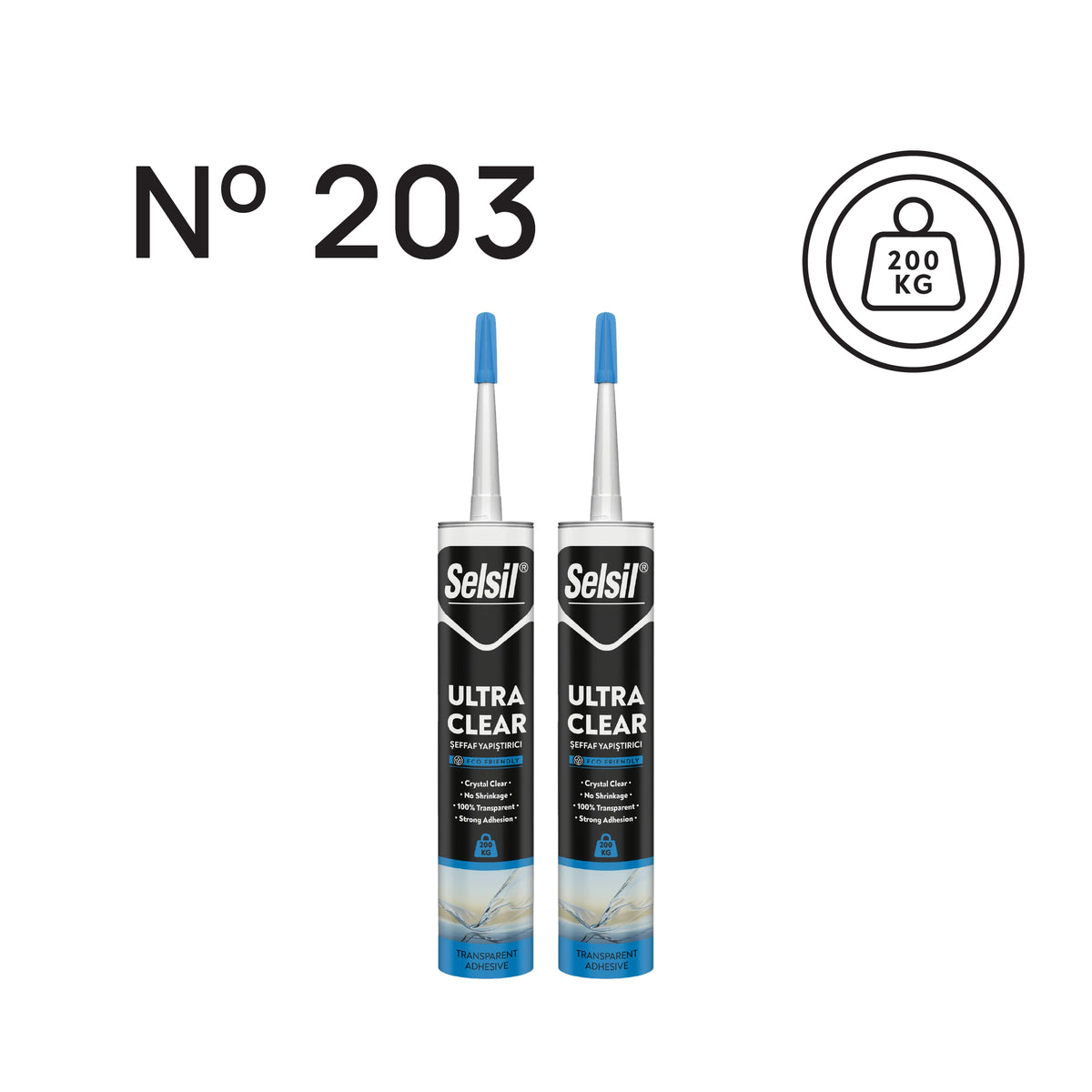 2 x Ultra Clear Şeffaf 290ml