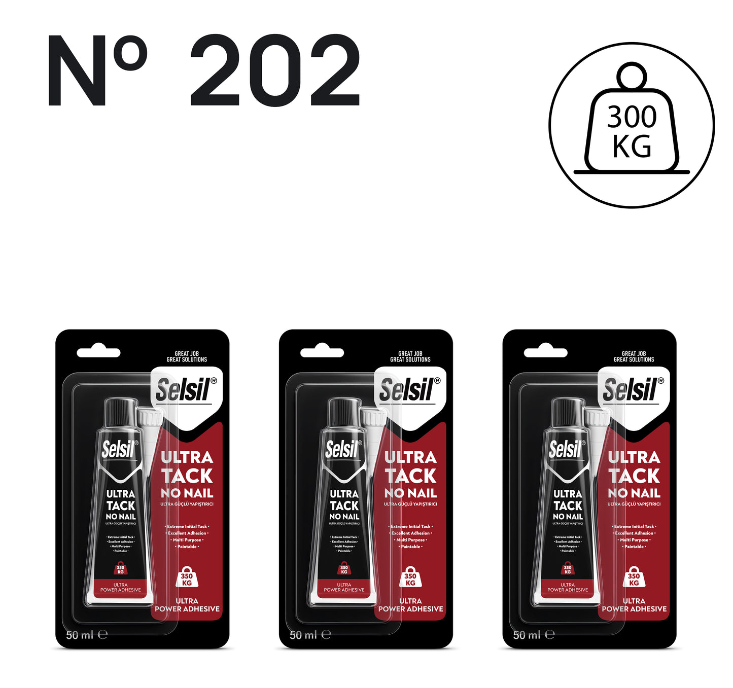 3 x Ultra Tack Montaj Yapıştırıcı  Beyaz 50ml