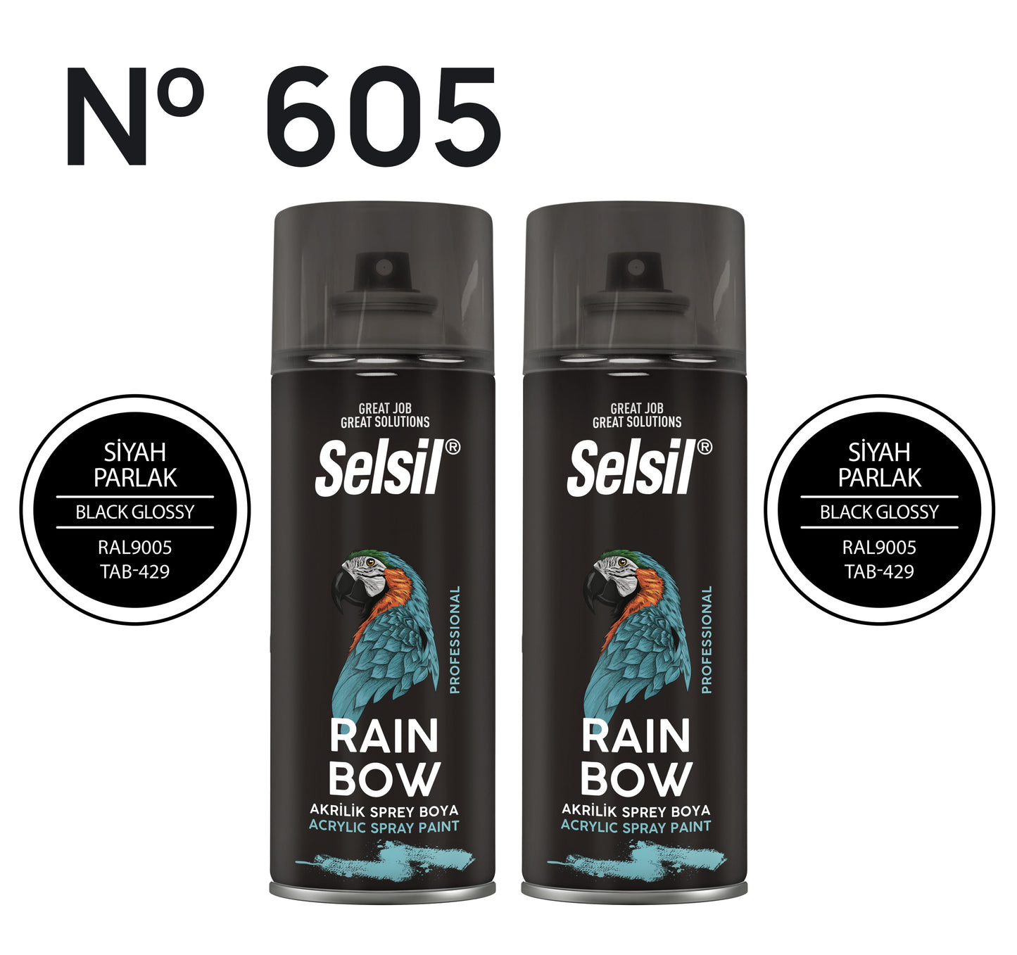 2 x Sprey Boya Parlak Siyah 400ml