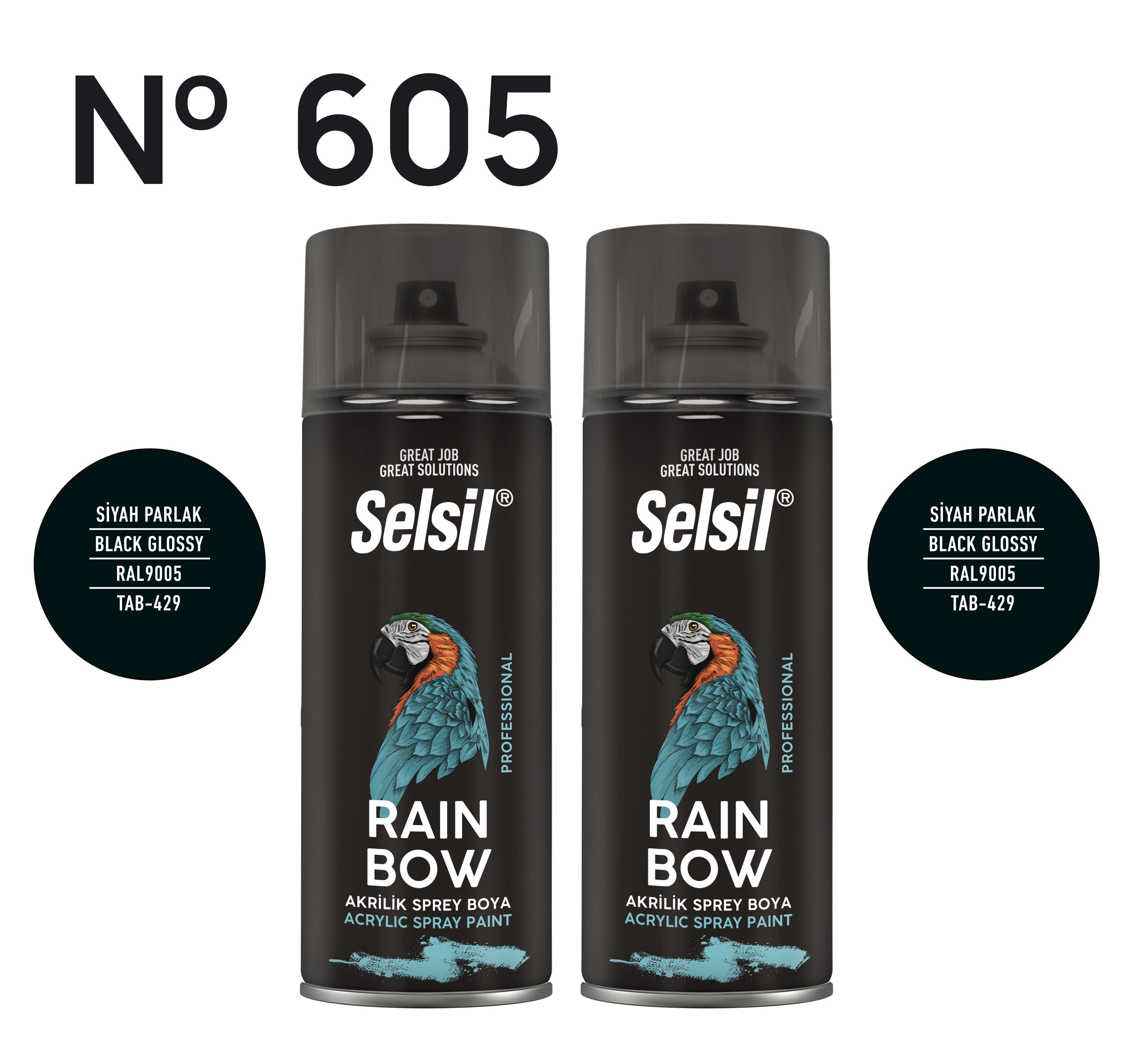 2 x Sprey Boya Parlak Siyah 400ml