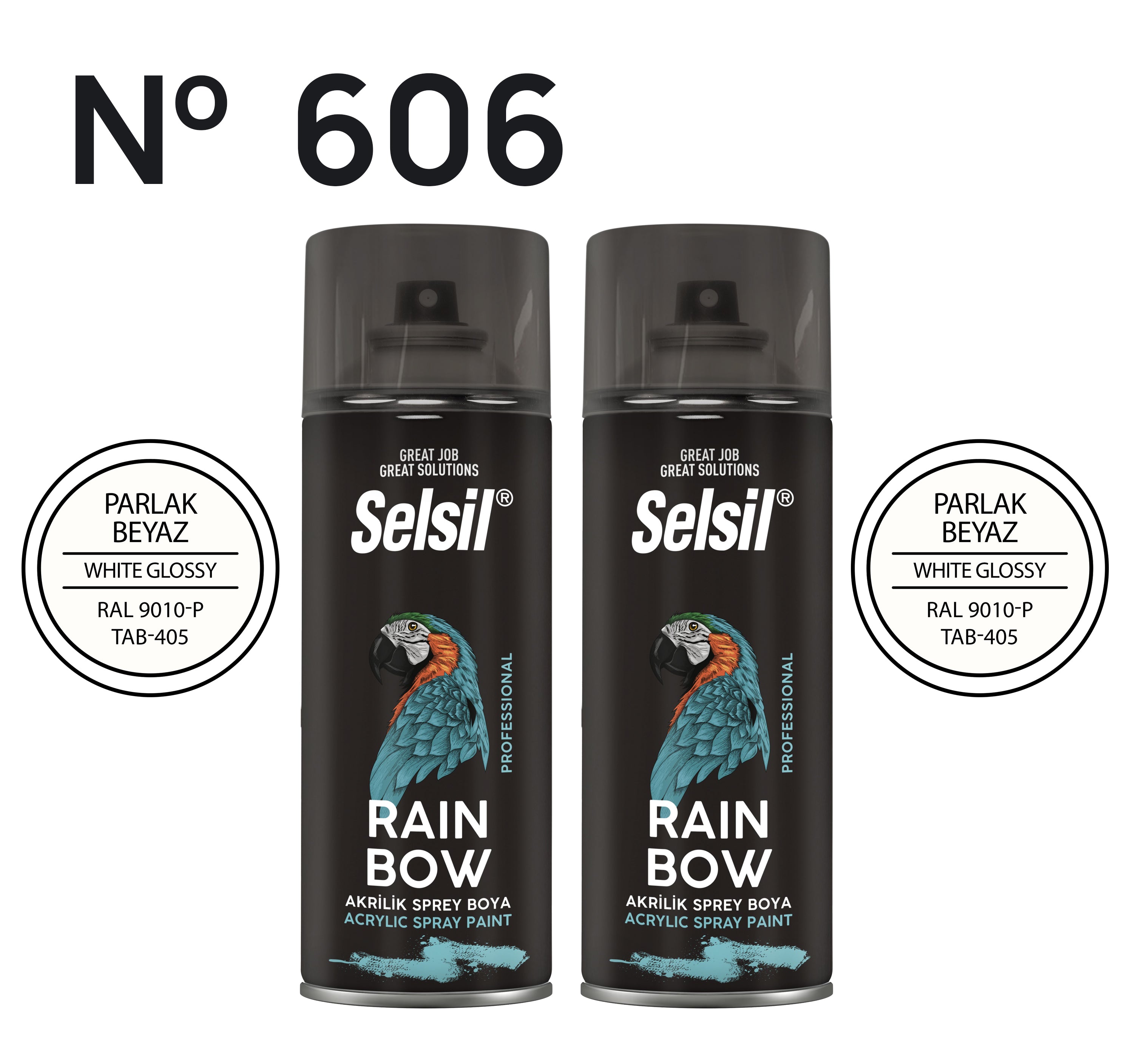2 x Sprey Boya Parlak Beyaz 400ml
