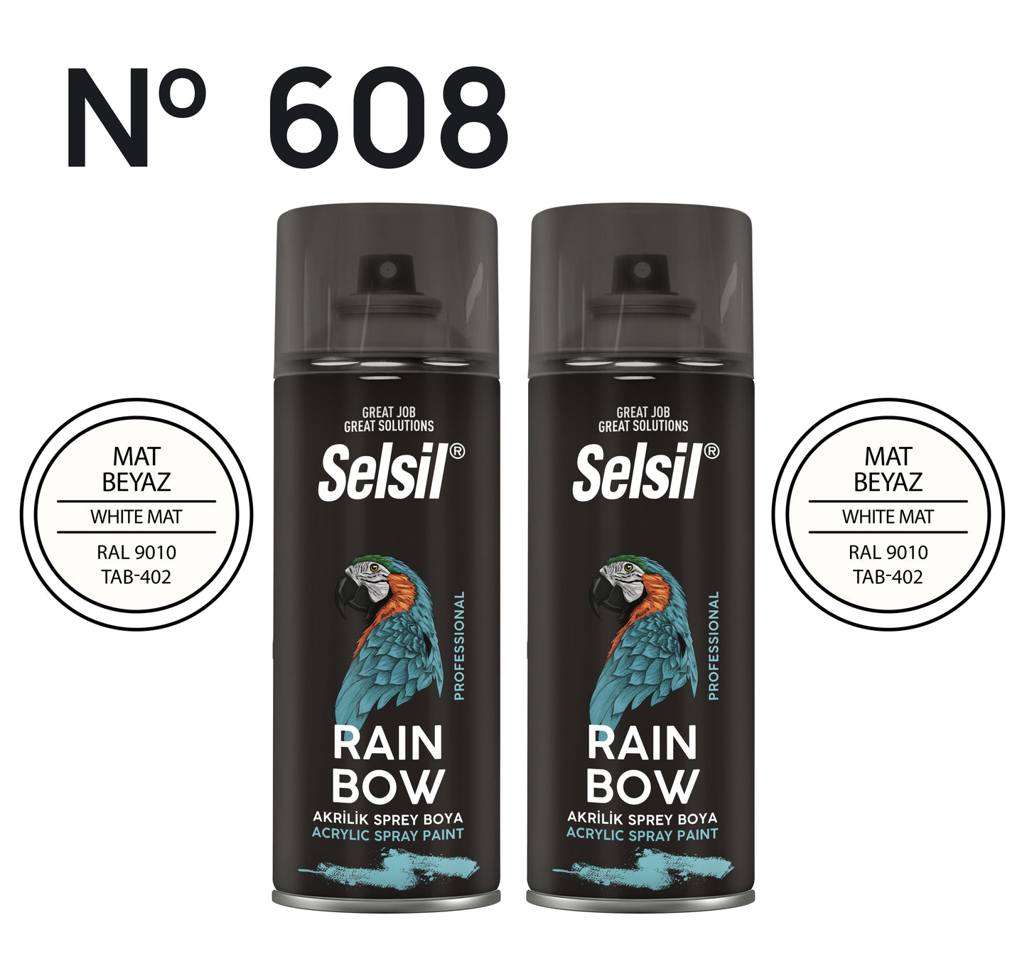 2 x Sprey Boya Mat Beyaz 400ml