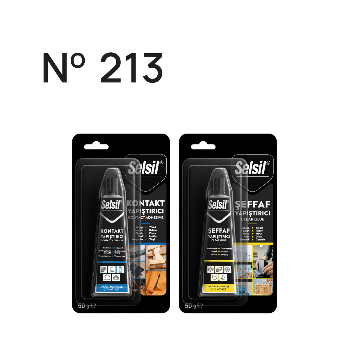 Kontakt Yapıştırıcı + Şeffaf Yapıştırıcı