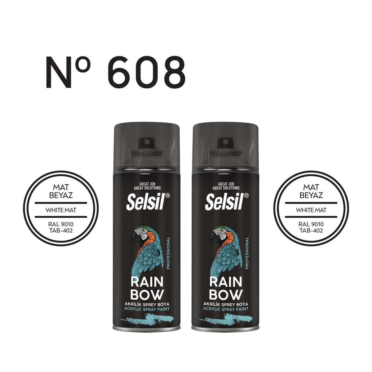 2 x Sprey Boya Mat Beyaz 400ml
