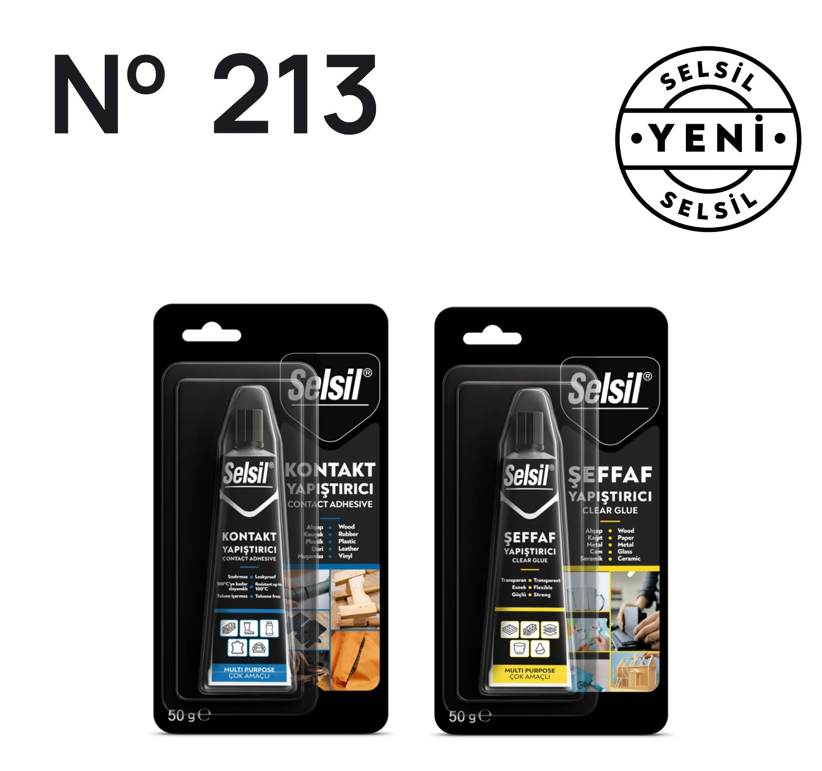 Kontakt Yapıştırıcı + Şeffaf Yapıştırıcı